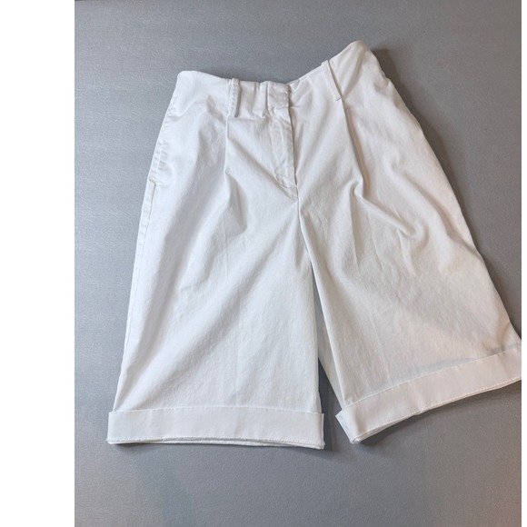 Maeve Pants - Maeve Anthropologie White Pleated Wide Leg Cuffed Shorts Small